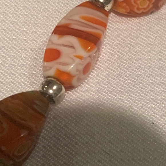 Unique Glass Beads (Mainly Orange) Total Length 21” can be made shorter w/clasp - Picture 16 of 16